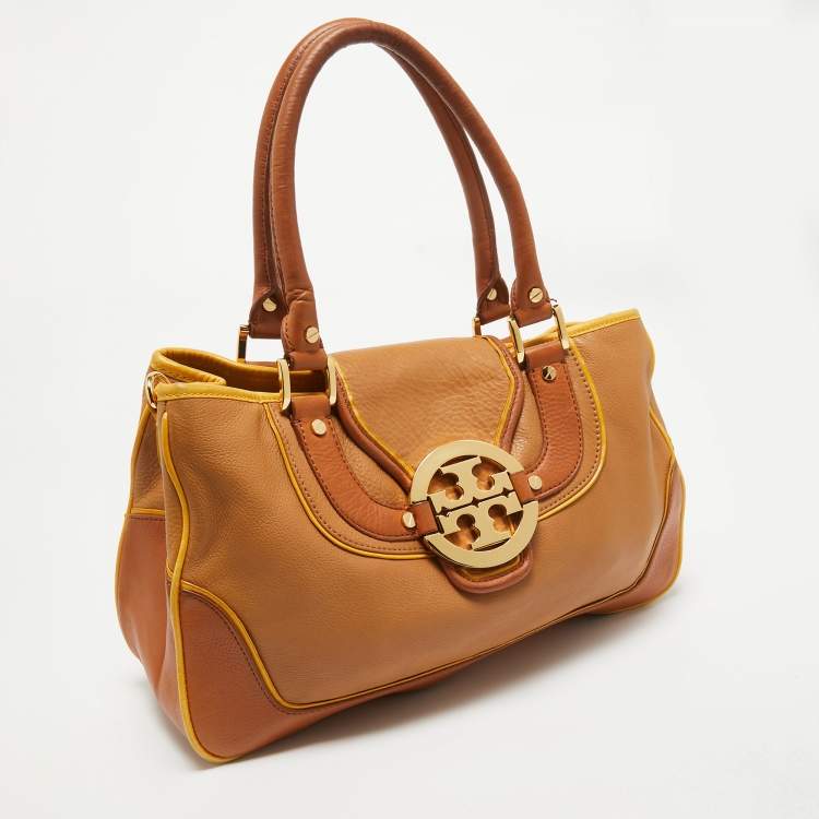 Pre Owned Tory Burch Tricolor Leather Amanda Tote