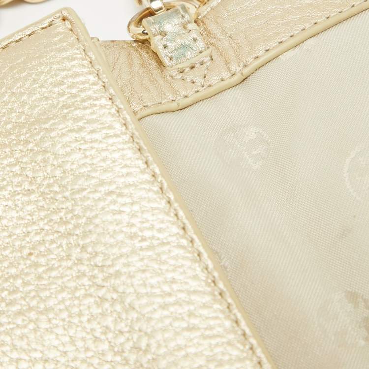 مملوكة مسبقًا Tory Burch Gold Leather Adalyn Chain Clutch