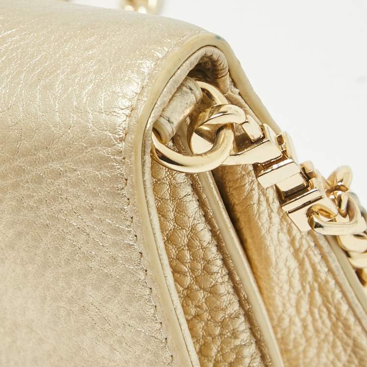 مملوكة مسبقًا Tory Burch Gold Leather Adalyn Chain Clutch