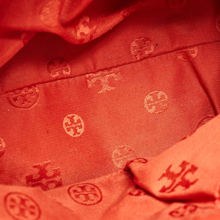 Pre Owned Tory Burch Red Leather Thea Bucket Shoulder Bag