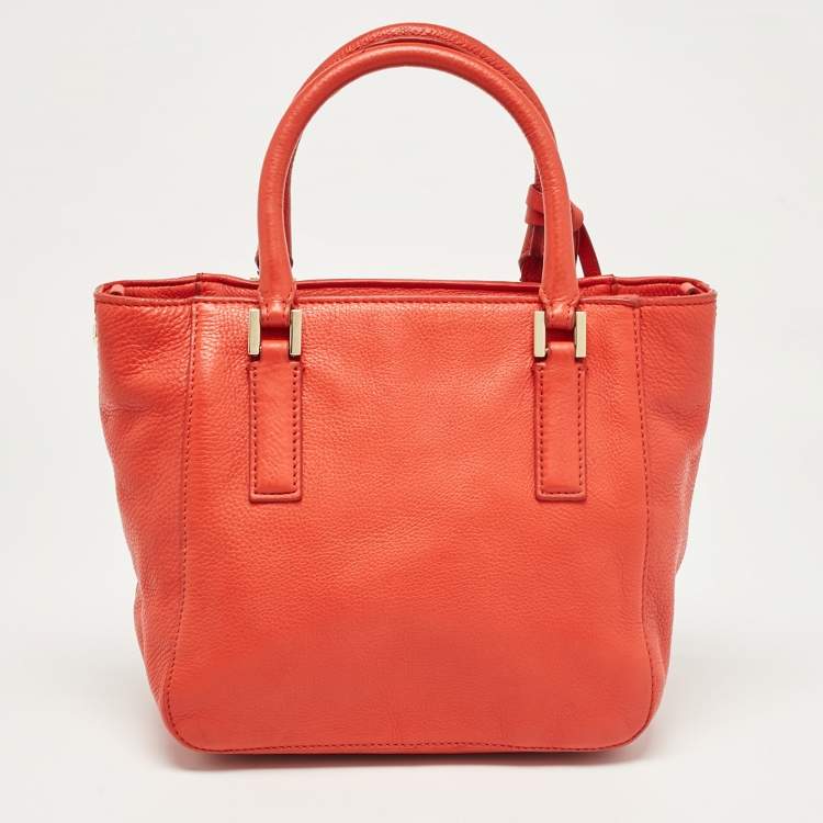 Pre Owned Tory Burch Red Leather Thea Bucket Shoulder Bag