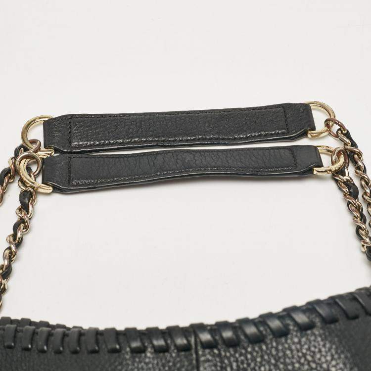 Pre Owned Tory Burch Black Leather Slouchy Marion Tote