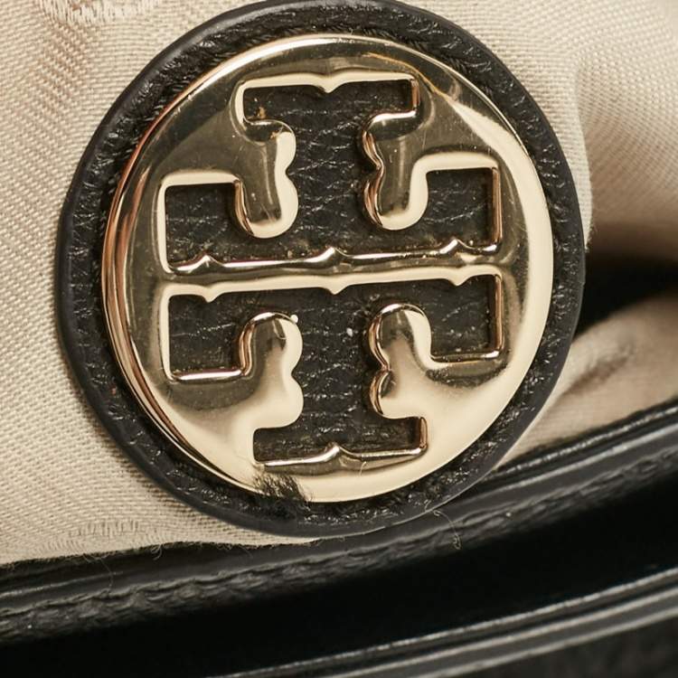 Pre Owned Tory Burch Black Leather Marion Shoulder Bag
