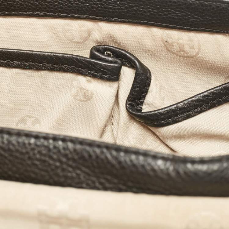 Pre Owned Tory Burch Black Leather Marion Shoulder Bag