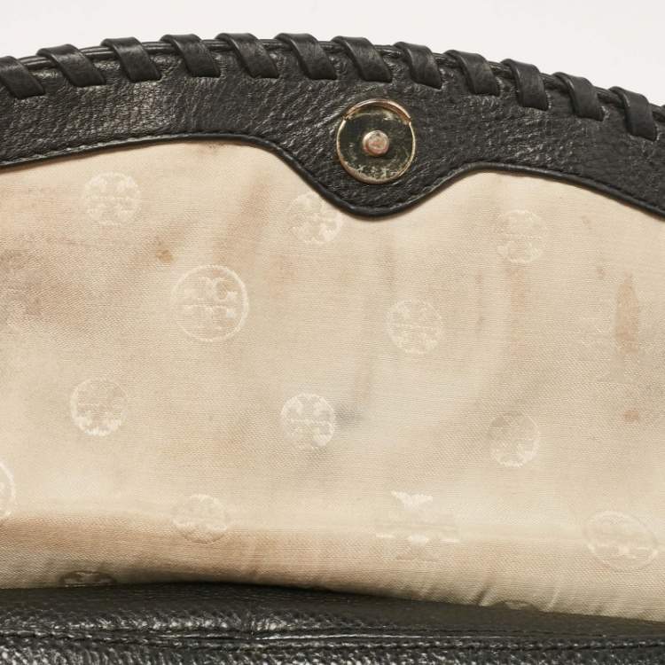 Pre Owned Tory Burch Black Leather Marion Shoulder Bag