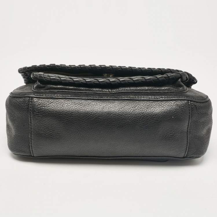 Pre Owned Tory Burch Black Leather Marion Shoulder Bag