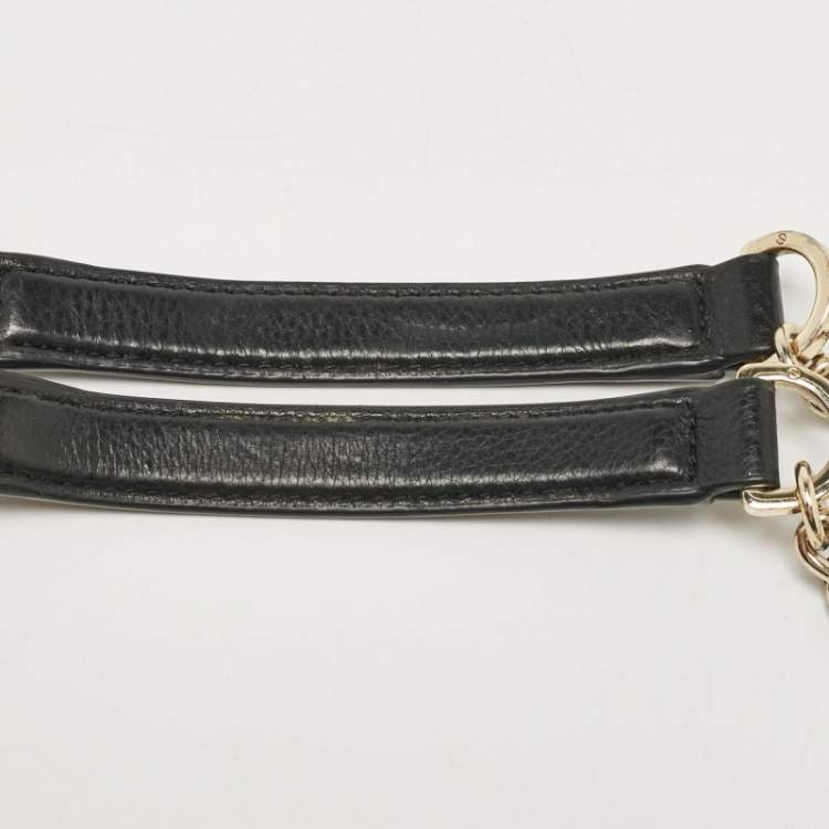 Pre Owned Tory Burch Black Leather Marion Shoulder Bag