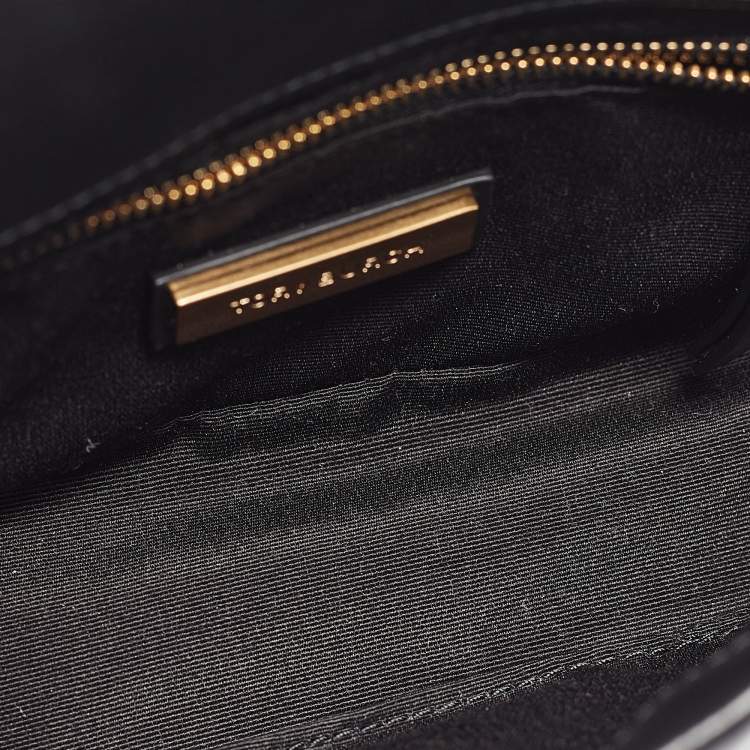 Pre Owned Tory Burch Black Quilted Leather Kira Top Handle Bag