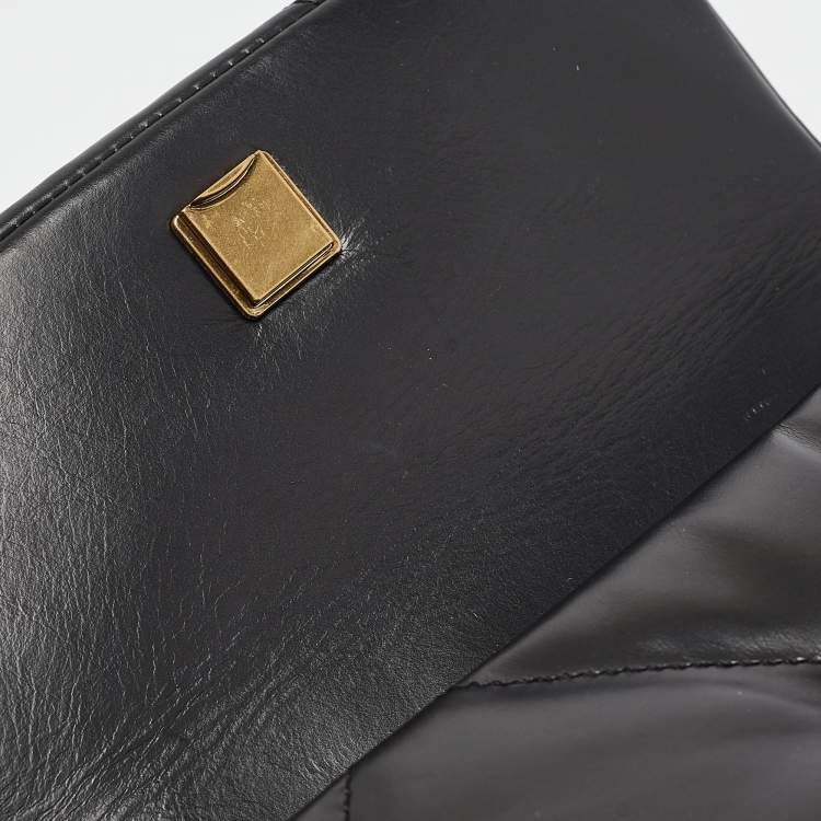 Pre Owned Tory Burch Black Quilted Leather Kira Top Handle Bag