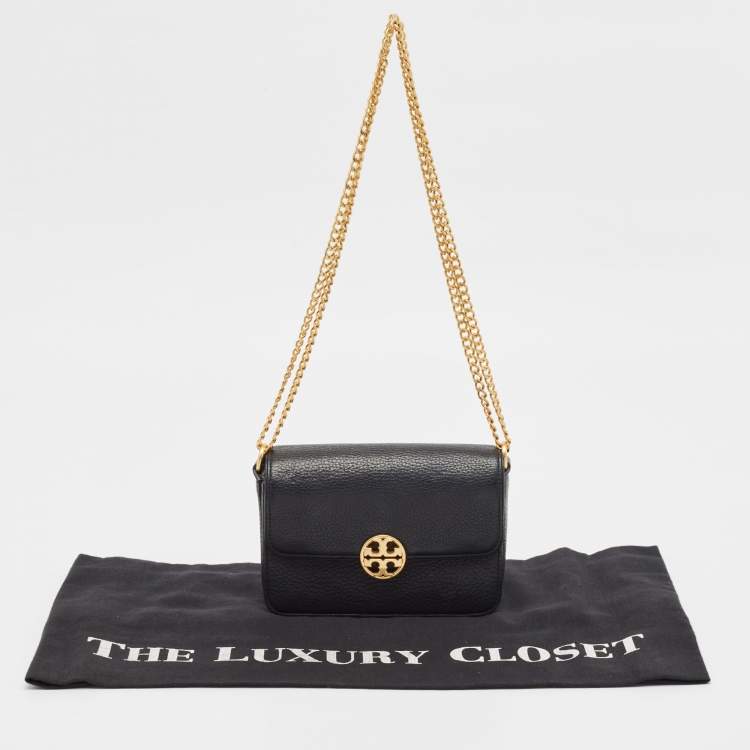 مملوكة مسبقًا Tory Burch Black Leather Mini Chelsea Shoulder Bag