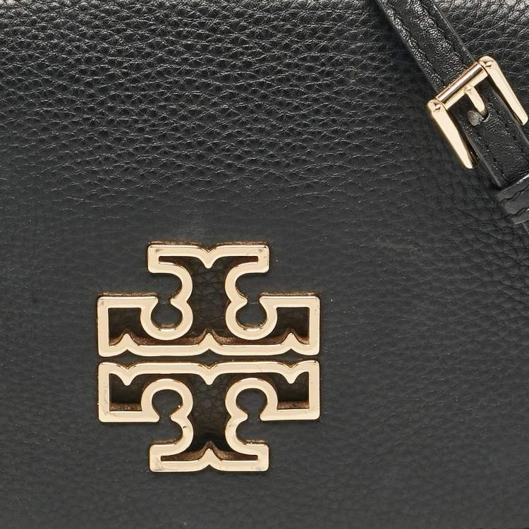 Pre Owned Tory Burch Black Leather Britten Flap Crossbody Bag