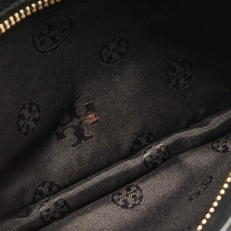 Pre Owned Tory Burch Black Leather Britten Flap Crossbody Bag