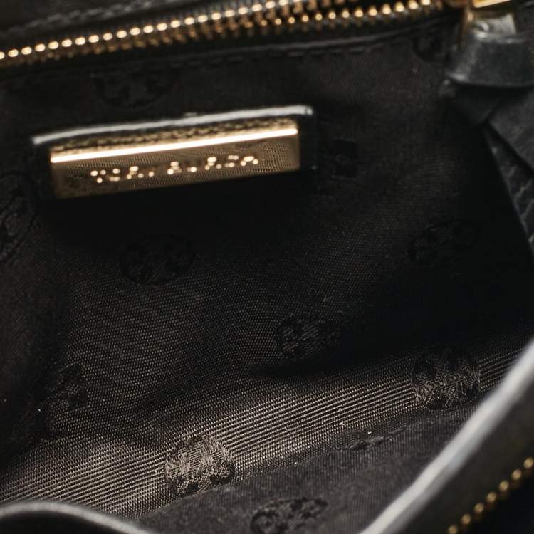 Pre Owned Tory Burch Black Leather Britten Flap Crossbody Bag