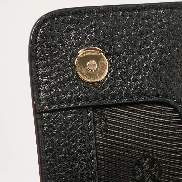 Pre Owned Tory Burch Black Leather Britten Flap Crossbody Bag