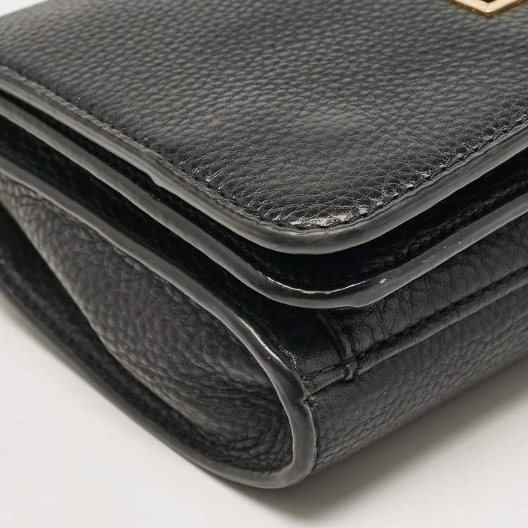 Pre Owned Tory Burch Black Leather Britten Flap Crossbody Bag