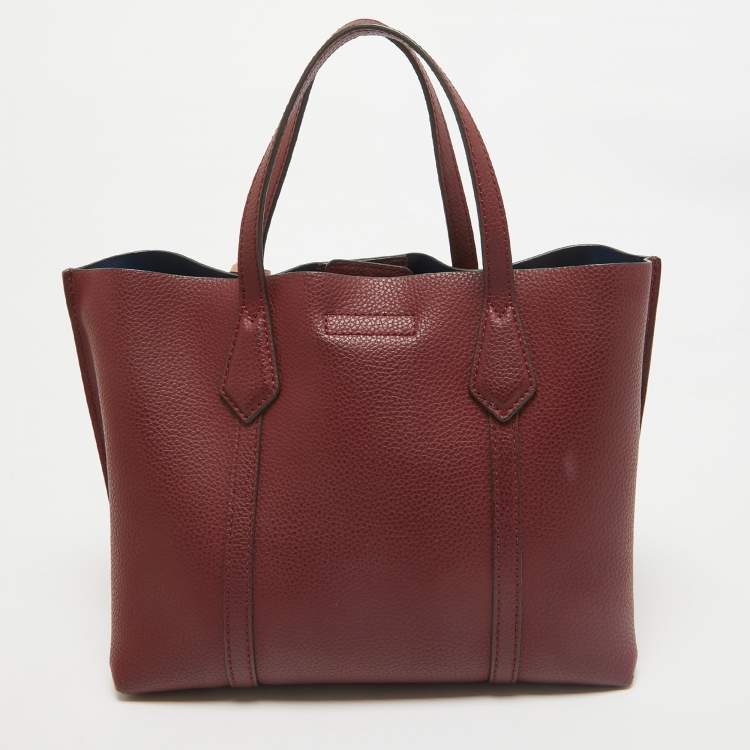 Pre Owned Tory Burch Red Leather Small Perry Tote