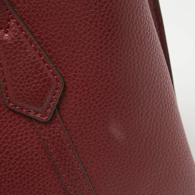 Pre Owned Tory Burch Red Leather Small Perry Tote