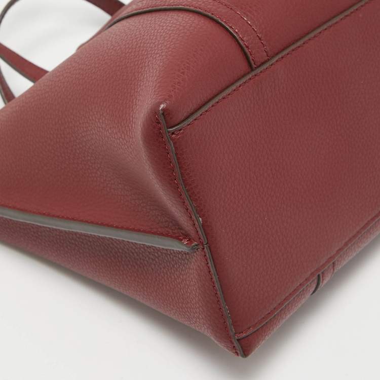 Pre Owned Tory Burch Red Leather Small Perry Tote