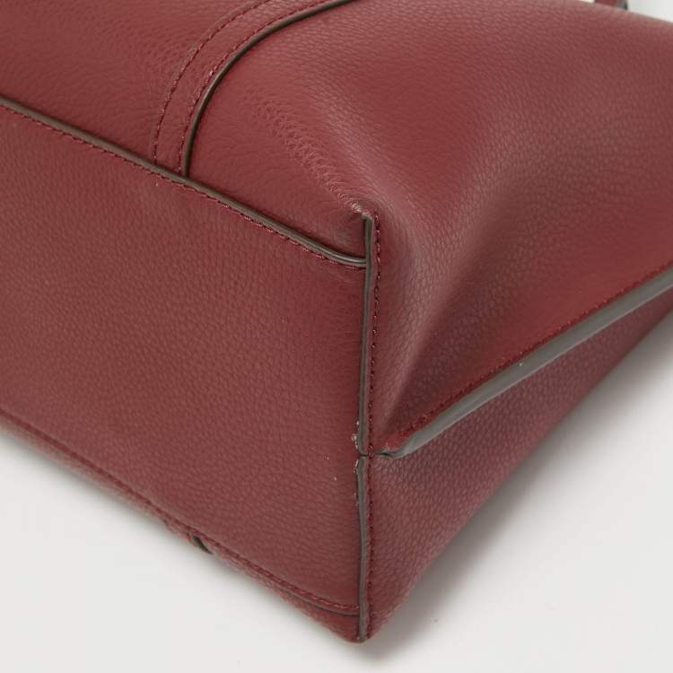 Pre Owned Tory Burch Red Leather Small Perry Tote