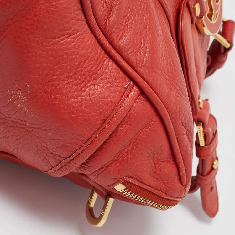Pre Owned Tory Burch Orange Leather Amanda Satchel