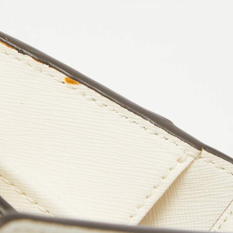 Pre Owned Tory Burch White Leather Emerson Wallet On Chain