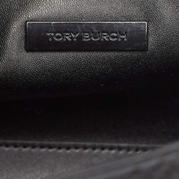 مملوكة مسبقًا Tory Burch Matte Black Rubber Medium Fleming Shoulder Bag