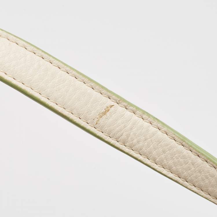 Pre Owned Tory Burch Off White Leather Side Pockets Satchel