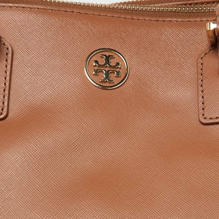 Pre Owned Tory Burch Brown Saffiano Leather Robinson Tote