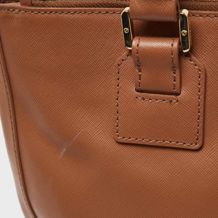 Pre Owned Tory Burch Brown Saffiano Leather Robinson Tote