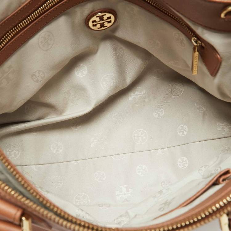 Pre Owned Tory Burch Brown Saffiano Leather Robinson Tote