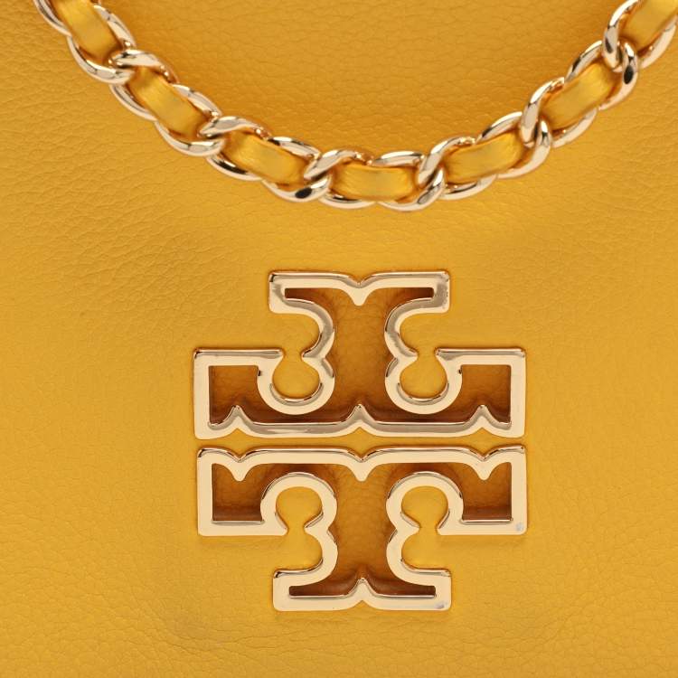 Pre Owned Tory Burch Yellow Leather Britten Shoulder Bag