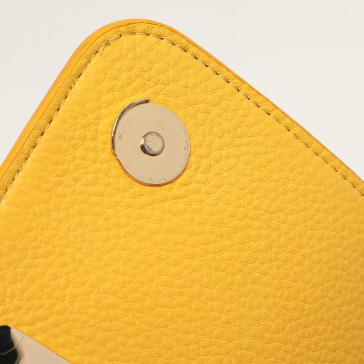 Pre Owned Tory Burch Yellow Leather Britten Shoulder Bag