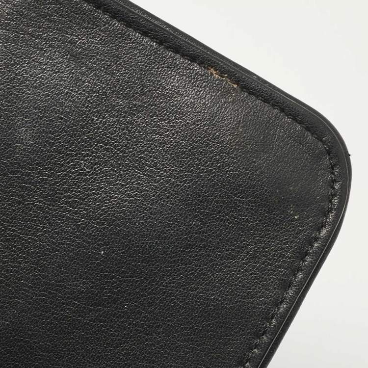 Pre Owned Tory Burch Black Leather Medium Fleming Shoulder Bag