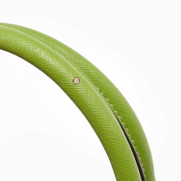 Pre Owned Tory Burch Green Saffiano Leather Robinson Tote