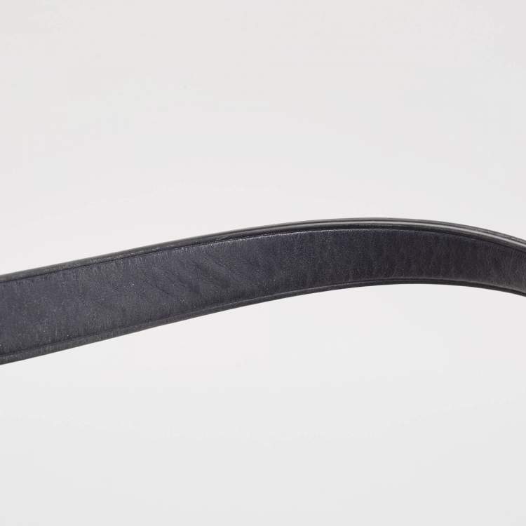 Pre Owned Tory Burch Navy Blue Canvas and Leather T Monogram Tote