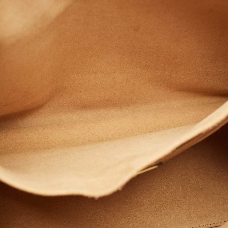 Pre Owned Tory Burch Navy Blue Canvas and Leather T Monogram Tote