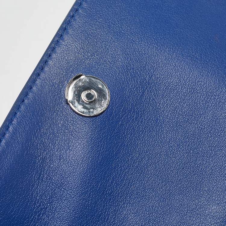 Pre Owned Tory Burch Blue Leather Miller Flap Crossbody Bag