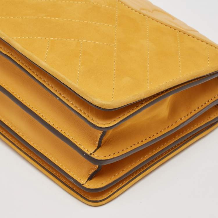 Pre Owned Tory Burch Mustard Leather Alexa Crossbody Bag