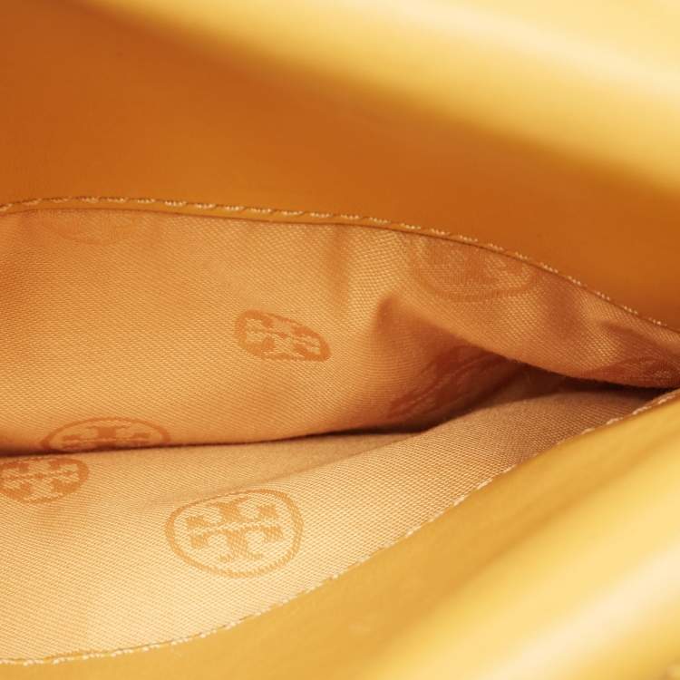 Pre Owned Tory Burch Mustard Leather Alexa Crossbody Bag