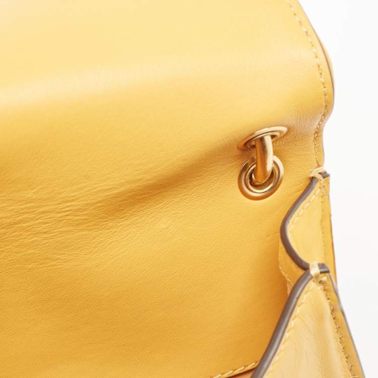 Pre Owned Tory Burch Mustard Leather Alexa Crossbody Bag