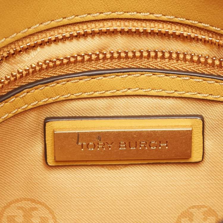 Pre Owned Tory Burch Mustard Leather Alexa Crossbody Bag