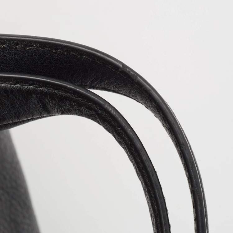 Pre Owned Tory Burch Black Leather Whipstitch Marion Tote