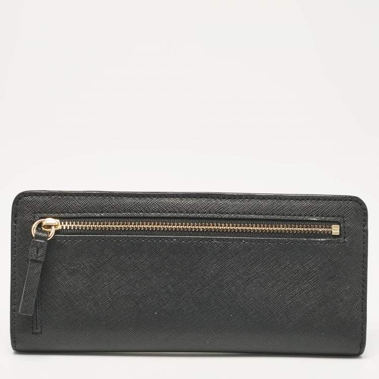 Pre Owned Tory Burch Black Leather Robinson Bifold Long Wallet