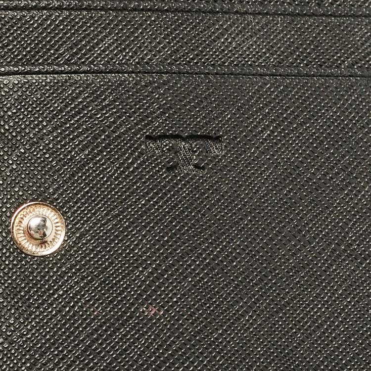 Pre Owned Tory Burch Black Leather Robinson Bifold Long Wallet