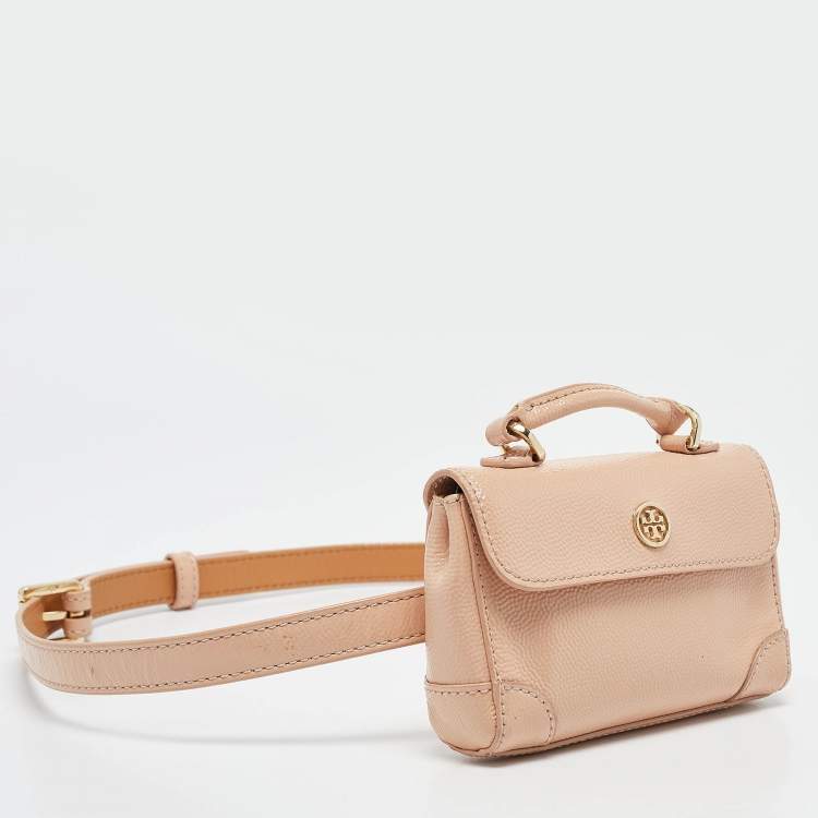 Pre Owned Tory Burch Peach Orange Patent Leather Robinson Waist Belt Bag