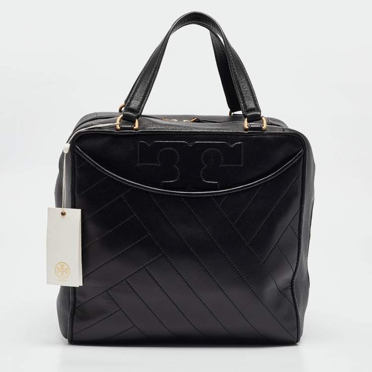 Pre Owned Tory Burch Black Leather Alexa Satchel