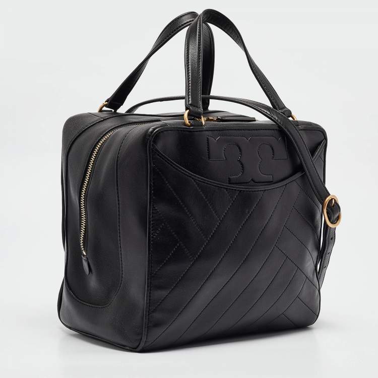 Pre Owned Tory Burch Black Leather Alexa Satchel