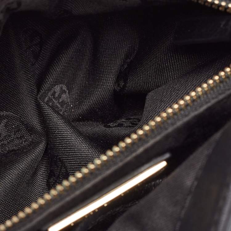 Pre Owned Tory Burch Black Leather Medium Fleming Shoulder Bag