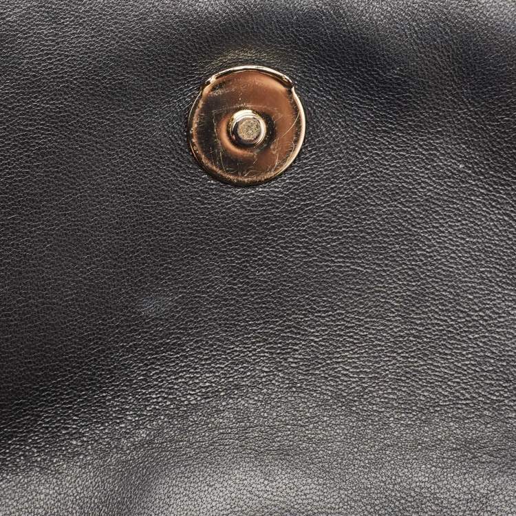 Pre Owned Tory Burch Black Leather Medium Fleming Shoulder Bag
