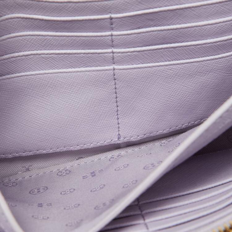 Pre Owned Tory Burch Light Lilac Saffiano Leather Robinson Wallet On Chain